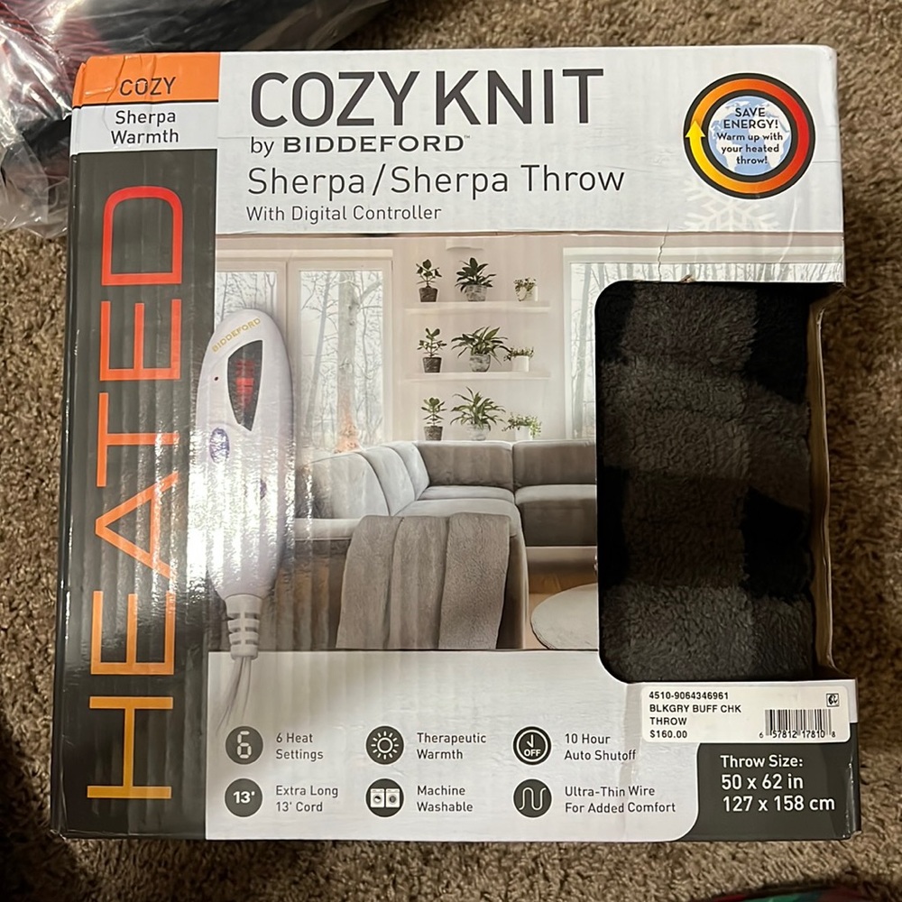 Biddeford Cozy Heated Sherpa Throw
Buffalo Check Black Grey 50×62
Farmhouse